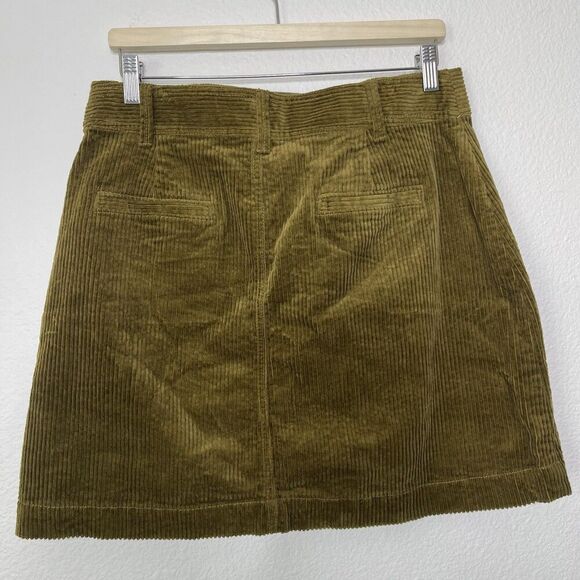 NEW Madewell Corduroy Mini Skirt Sz 8 Green A-Line Pockets Stretch Cotton Retro - Picture 10 of 10